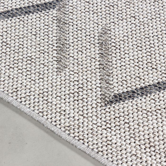 Aruba Wavy alfombra interior/exterior tejido plano rectangular 140x200cm crema