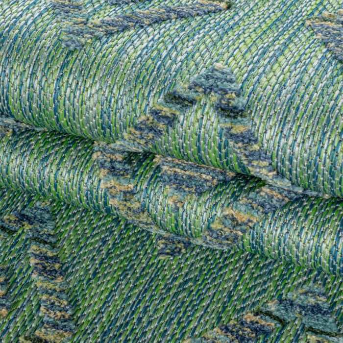 Bahama Wavy alfombra interior/exterior efecto alto-bajo rectangular 80x150cm verde