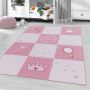 Play Princesita alfombra de juego antideslizante habitación infantil de bucle rectangular 120x170cm rosa