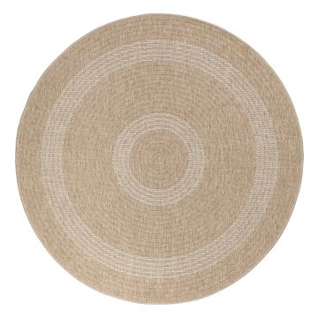 Comilla Nipu alfombra interior/exterior redondo Ø 160cm yute beige