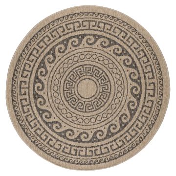 Comilla Rishi alfombra interior/exterior redondo Ø 160cm yute negro