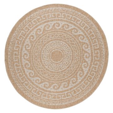 Comilla Rishi alfombra interior/exterior redondo Ø 160cm yute beige