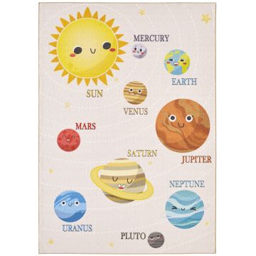 Play Del Sistema Solar alfombra infantil antideslizante corredor 80x120cm beige