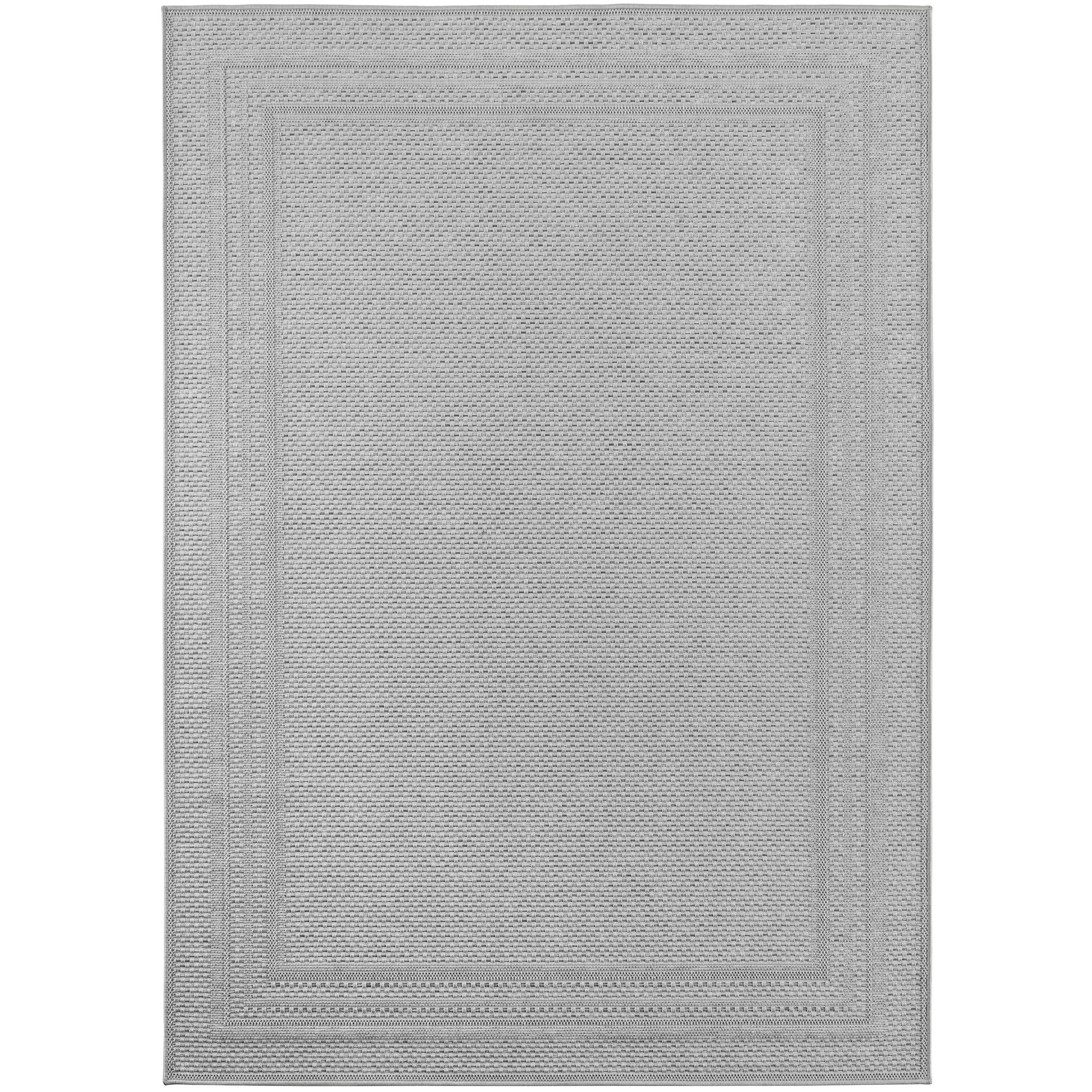 Desert Qar alfombra exterior tejido plano rectangular 140x200cm gris