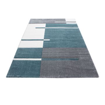 Hawaii Rayas alfombra pelo corto rectangular 80x150cm azul