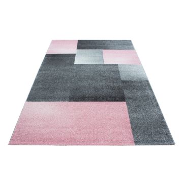 Lucca Bloque alfombra pelo corto rectangular 120x170cm rosa