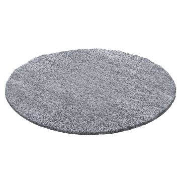 Life Shaggy alfombra pelo largo redondo Ø 120cm gris claro