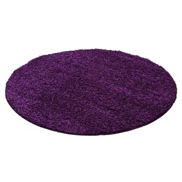 Life Shaggy alfombra pelo largo redondo Ø 120cm morado