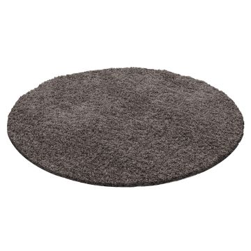 Life Shaggy alfombra pelo largo redondo Ø 160cm topo