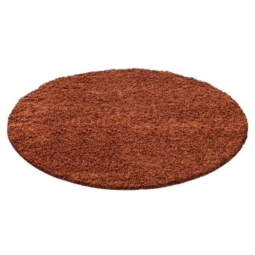 Life Shaggy alfombra pelo largo redondo Ø 160cm terra