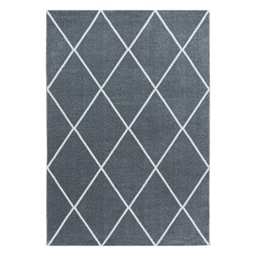 Rio Diago alfombra pelo largo rectangular 240x340cm plata