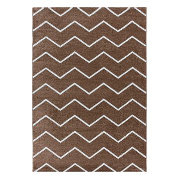 Rio Zigzag alfombra pelo largo rectangular 160x230cm cobre