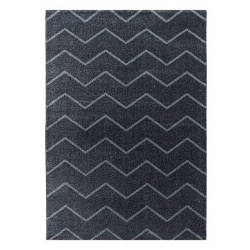 Rio Zigzag alfombra pelo largo rectangular 160x230cm gris
