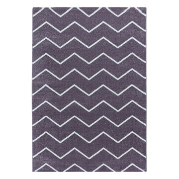 Rio Zigzag alfombra pelo largo rectangular 160x230cm morado