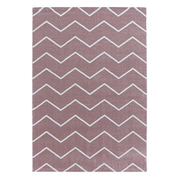 Rio Zigzag alfombra pelo largo rectangular 160x230cm rosa