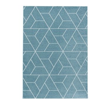 Efor Korz alfombra pelo corto rectangular 240x340cm azul
