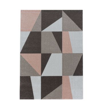 Efor Hexa alfombra pelo corto rectangular 240x340cm rosa