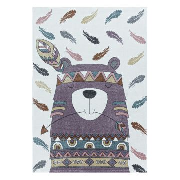 Funny Castor alfombra bebé habitación infantil pelo corto rectangular 80x150cm violeta