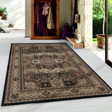 Kashmir Milas alfombra pelo corto rectangular 160x230cm negro