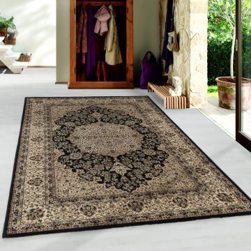 Kashmir Celtik alfombra pelo corto rectangular 160x230cm negro