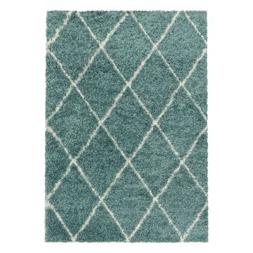 Alvor Shaggy alfombra pelo largo rectangular 60x110cm azul