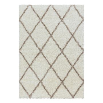 Alvor Shaggy alfombra pelo largo rectangular 60x110cm crema