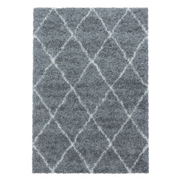 Alvor Shaggy alfombra pelo largo rectangular 60x110cm gris