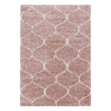 Salsa Shaggy alfombra peluda pelo largo rectangular 60x110cm rosa