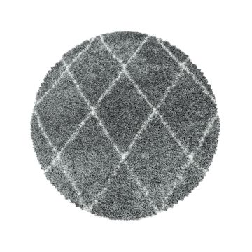 Alvor Shaggy alfombra pelo largo redondo Ø 120cm gris