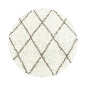 Alvor Shaggy alfombra pelo largo redondo Ø 120cm crema