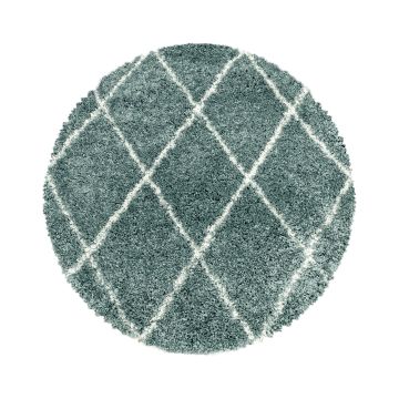 Alvor Shaggy alfombra pelo largo redondo Ø 120cm azul