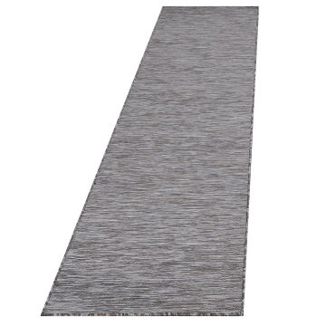 Mambo alfombra tejida plana corredor 67x230cm topo