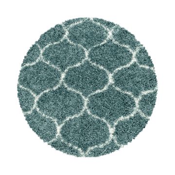 Salsa Shaggy alfombra peluda pelo largo redondo Ø 120cm azul