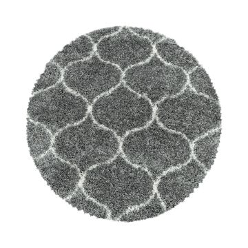 Salsa Shaggy alfombra peluda pelo largo redondo Ø 120cm gris