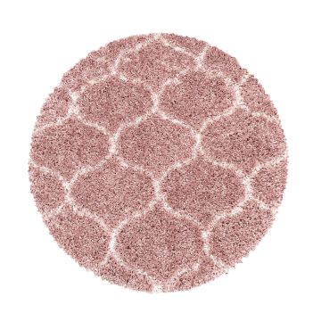 Salsa Shaggy alfombra peluda pelo largo redondo Ø 160cm rosa