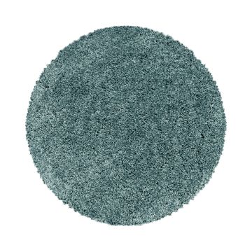 Sydney Shaggy alfombra peluda pelo largo redondo Ø 160cm azul agua