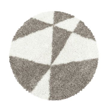 Tango Shaggy alfombra peluda pelo largo redondo Ø 160cm beige
