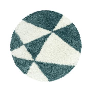 Tango Shaggy alfombra peluda pelo largo redondo Ø 160cm azul