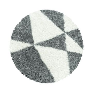 Tango Shaggy alfombra peluda pelo largo redondo Ø 160cm gris