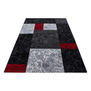 Hawaii Bloquea alfombra pelo corto rectangular 200x290cm rojo