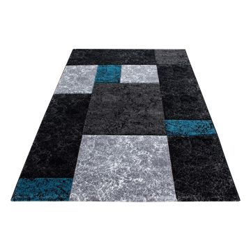Hawaii Bloquea alfombra pelo corto rectangular 80x150cm turquesa
