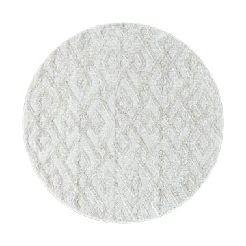 Pisa Square alfombra pelo largo redondo Ø 80cm crema