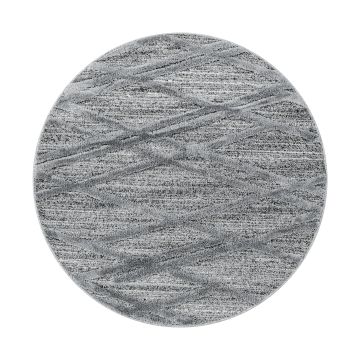 Pisa Parelle alfombra pelo largo redondo Ø 80cm gris