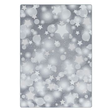 Play Estrellas alfombra de juego antideslizante habitación infantil de bucle rectangular 160x230cm gris