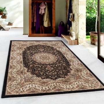 Kashmir Ardahan alfombra pelo corto rectangular 160x230cm negro