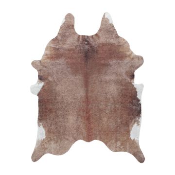 Etosha Vaca antideslizante alfombra tejida plana rectangular 100x135cm marrón (imitación de piel de animal)