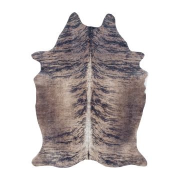Etosha Ñu antideslizante alfombra tejida plana rectangular 100x135cm marrón (imitación de piel de animal)