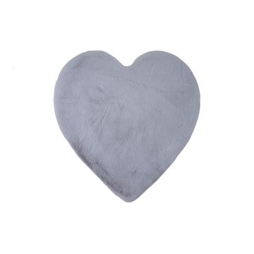 Caty Corazón alfombra infantil unicolor fluffy esponjoso pelo largo 90x90cm plata