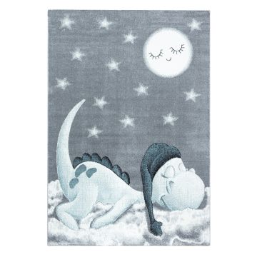 Bambi Schlafender alfombra habitación infantil pelo corto rectangular 200x290cm azul