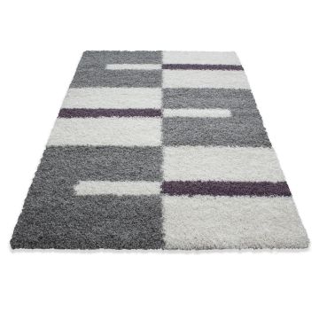 Gala Shaggy alfombra pelo largo corredor 100x200cm morado